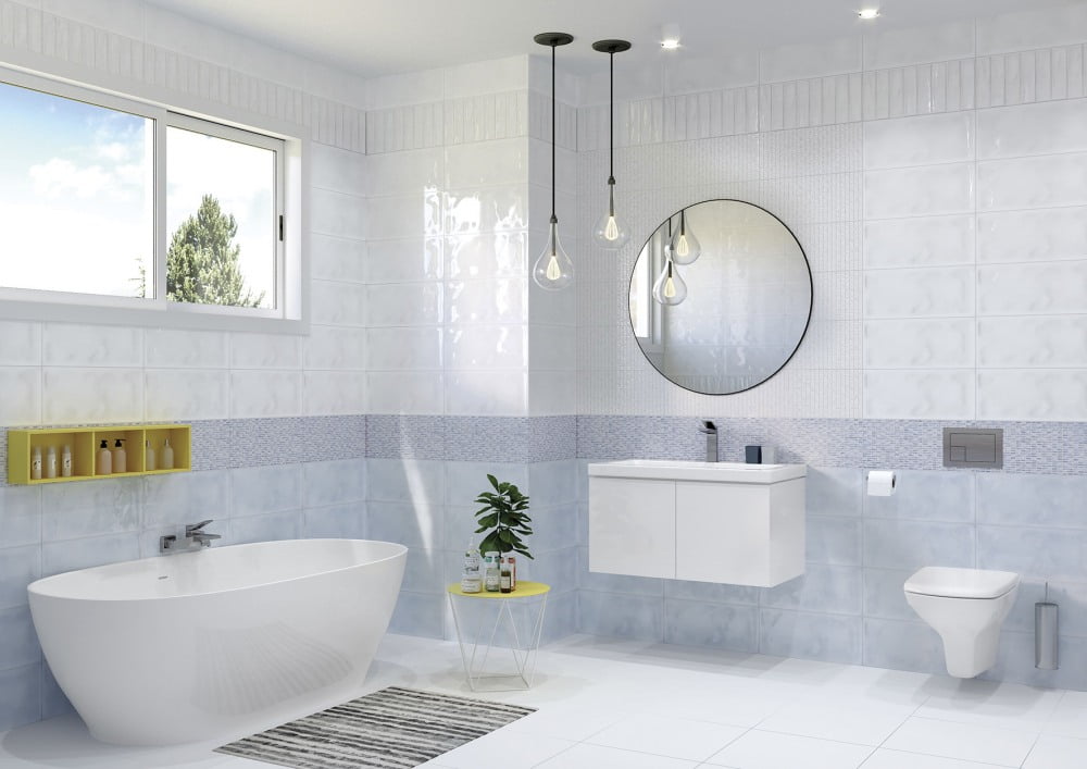 Плитка Pudra кирпич белый рельеф 20x44 PDG054 1