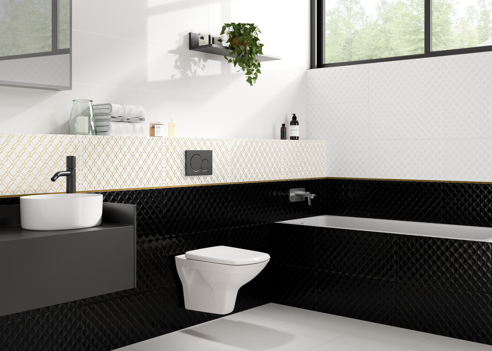 Плитка Deco черный рельеф 29,8x59,8 DEL232 1