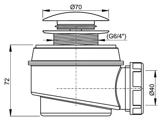 А-465 Сифон клик/клак D50 ALCAPLAST