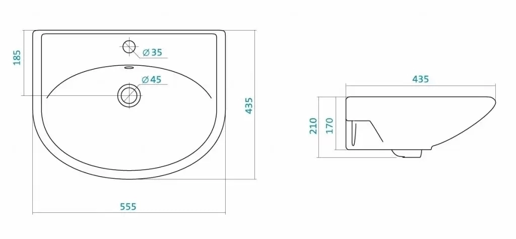 Умывальник Цезарь-60 с постаментом БИ