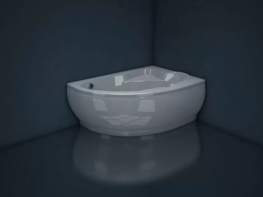 Белая ванна мраморная FLORES 1490x1015