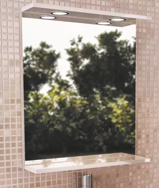 Зеркало К-60 с подсветкой белое 685*600*140