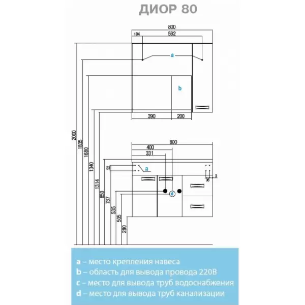 Зеркало Диор 80 1A168002DR01R (прав.)