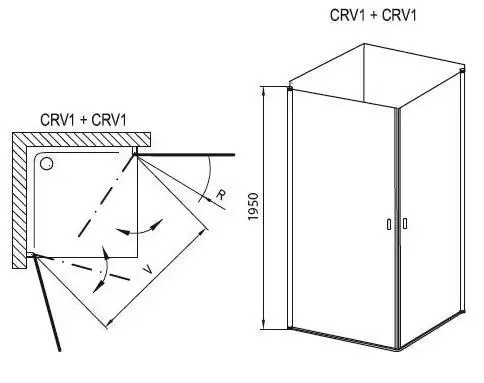 Уголок квадратный CRV1-80 сатин Transparent Chrome1QV40U01Z1