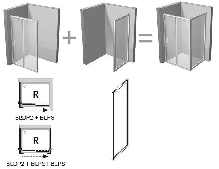 Душевая стенка Blix BLPS-100 сатин + Грапе 9BHA0U00ZG