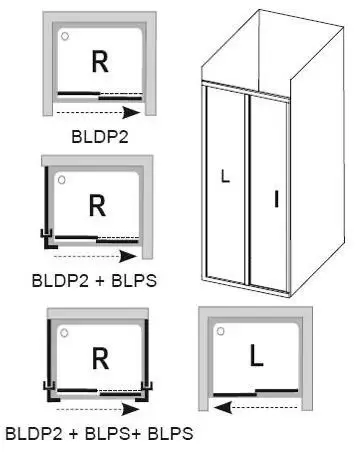 Душевая дверь Blix BLDP2-110 блестящий Грапе 0PVD0C00ZG