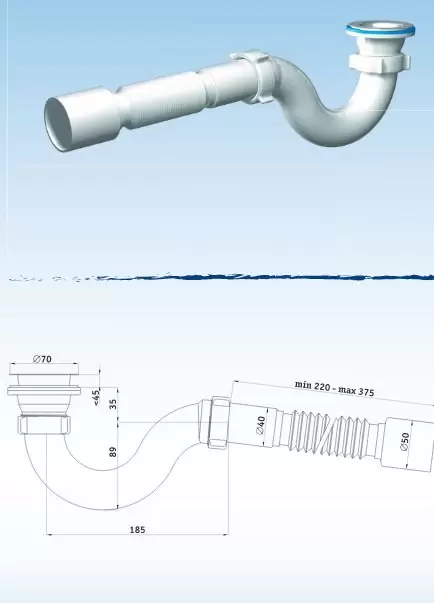 Сифон для душевого поддона 1 1/2 E-115