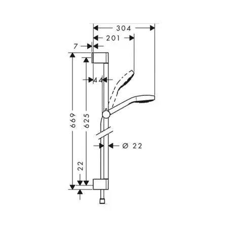 Душевой гарнитур НANSGROHE Croma Select E Multi 65см 26580400