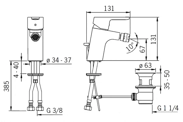 Cмеситель для биде 2918F Aquita