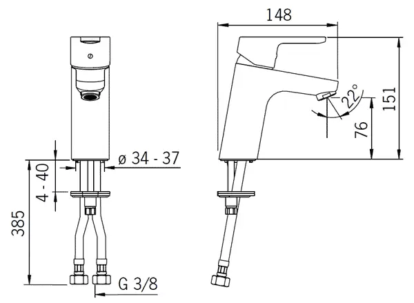 Cмеситель для умывальника XL 2911F Aquita