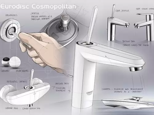 Смеситель для свободностоящих раковин, гладкий корпус, XL-Size Eurodisc Joy 23428LS0