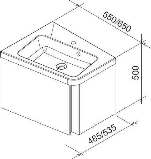 Тумба под умывальник SD 10° 650 R белая X000000748