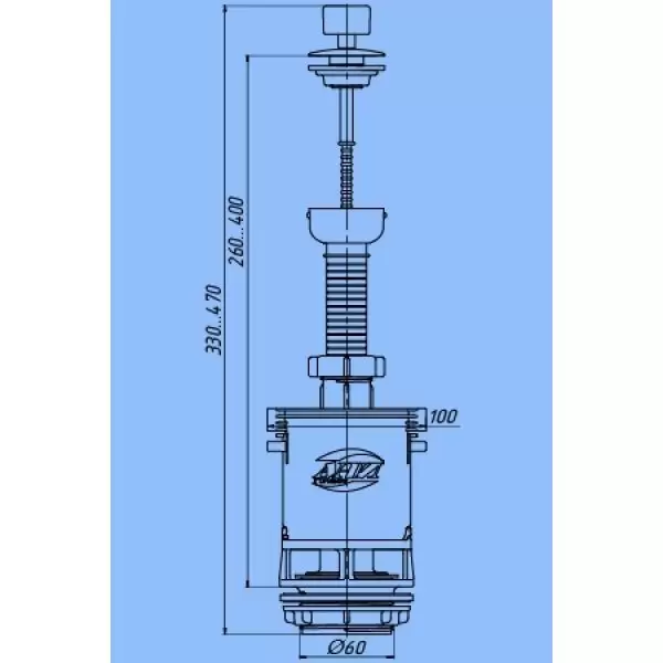 Набор с нижней подводкой шток пластик эконом WC4550