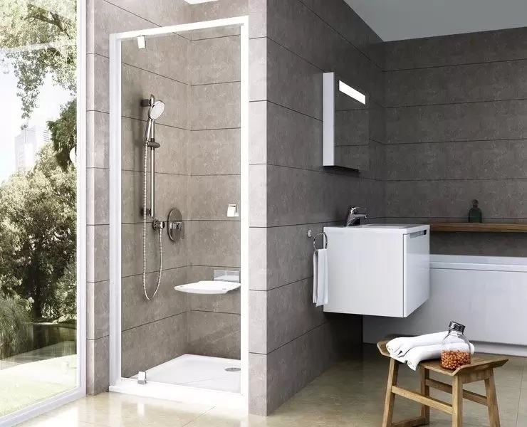 Двери душевые PDOP1-80 блестящая + стекло транспарент 03G40C00Z1