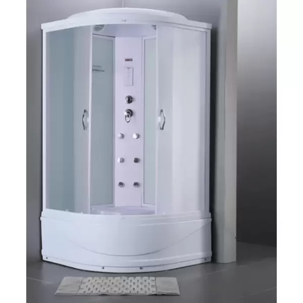 Кабина Есо витраж структурный матовый задние стенки белое стекло 900x900x2150 TE-0790