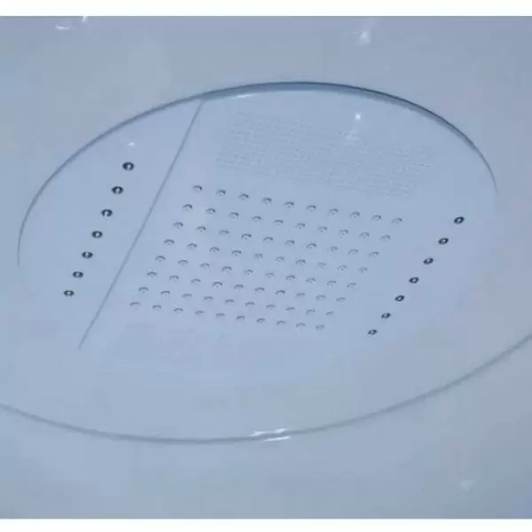 Кабина Есо витраж структурный матовый задние стенки белое стекло 900x900x2150 TE-0790