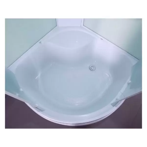 Кабина Есо витраж структурный матовый задние стенки белое стекло 900x900x2150 TE-0790