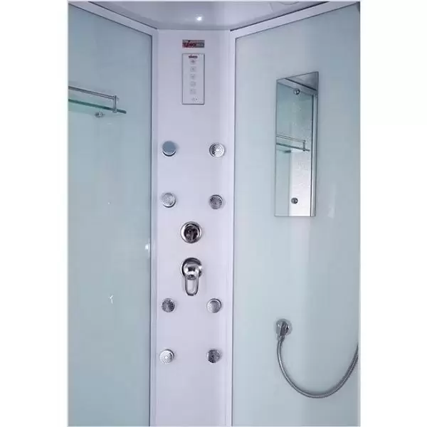 Кабина Есо витраж структурный матовый задние стенки белое стекло 900x900x2150 TE-0790