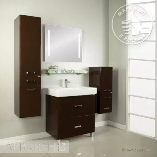 Тумба без раковины Америна 80 Н тёмно-коричневая 1A169401AM430
