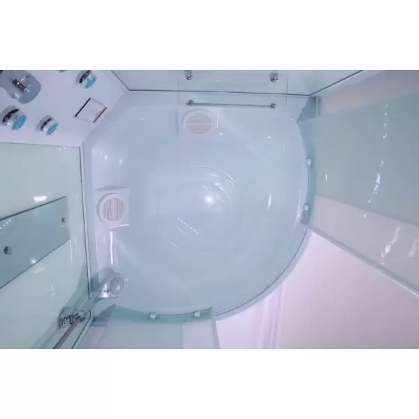 Кабина Есо витраж структурный матовый задние стенки белое стекло 900x900x2150 TE-0790