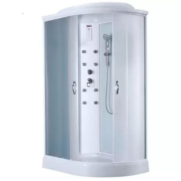 Кабина Есо витраж структурный матовый задние стенки белое стекло 1200x800x2150 TE-0702 L