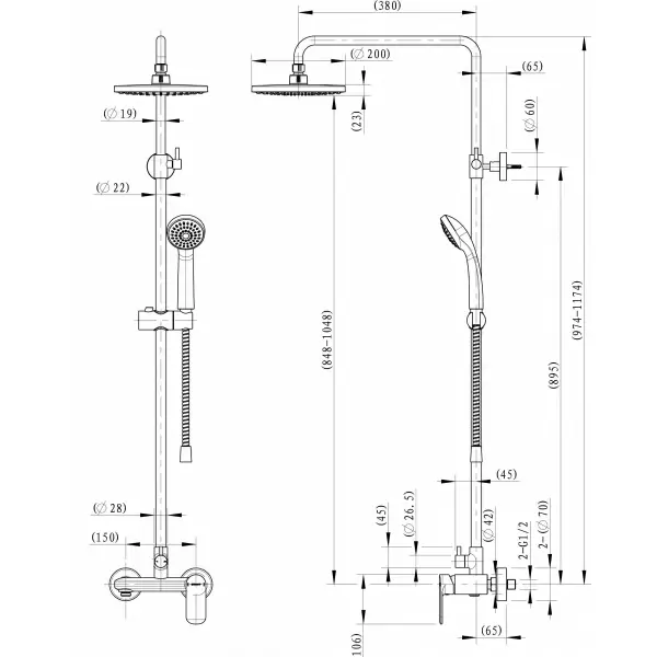 Колонна душевая OPAL C 7F9125183CP-A1-RUS хром