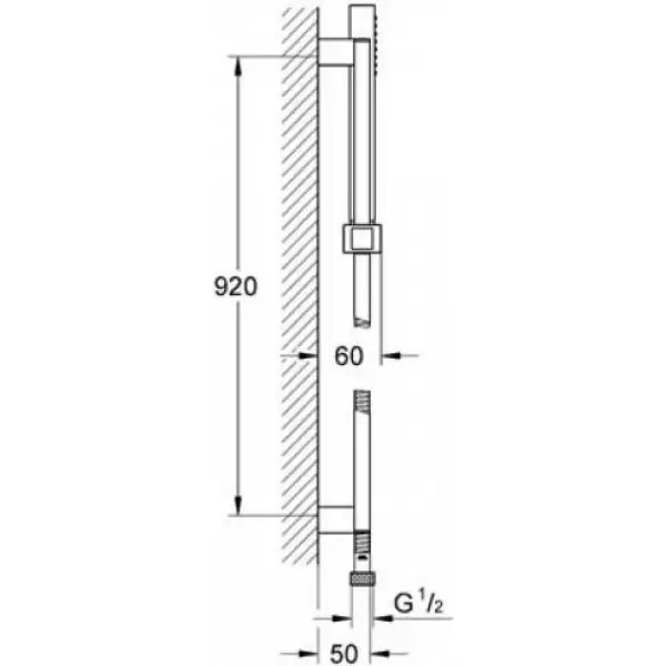 Душевой гарнитур Euphoria Cube 900 мм шланг Relexaflex 1750 мм 27700000 Grohe