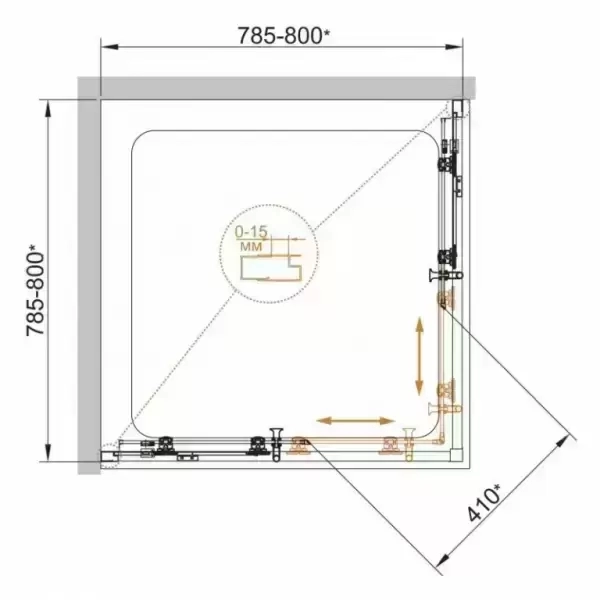 Душевой уголок CEZARES ECO-A-2-80-P-Cr 800x800x1900
