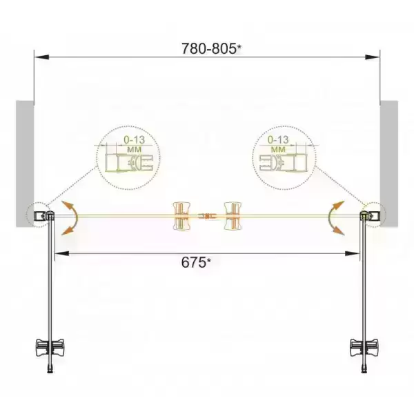 Душевая дверь ECO-B-2-80-P-Cr 800x1900