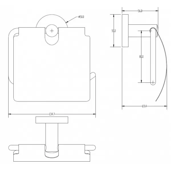 Держатель туалетной бумаги с крышкой KNT-300