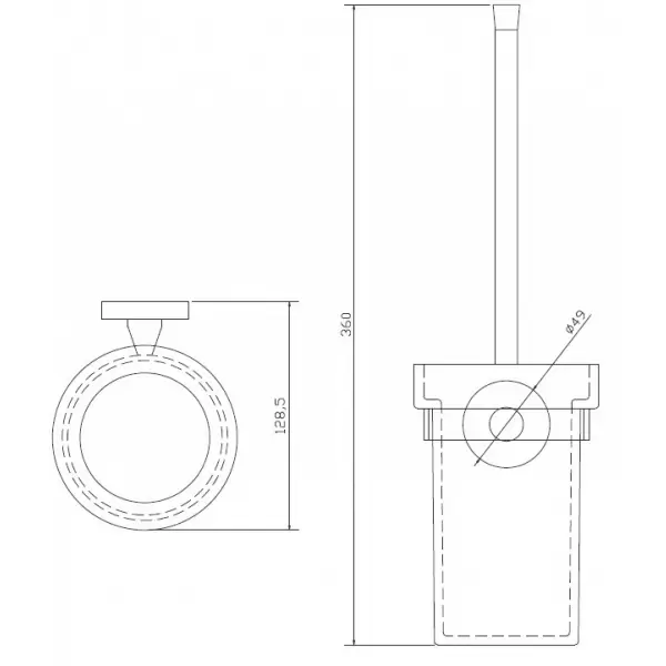 Держатель ерша настенный, стекло KNT-810