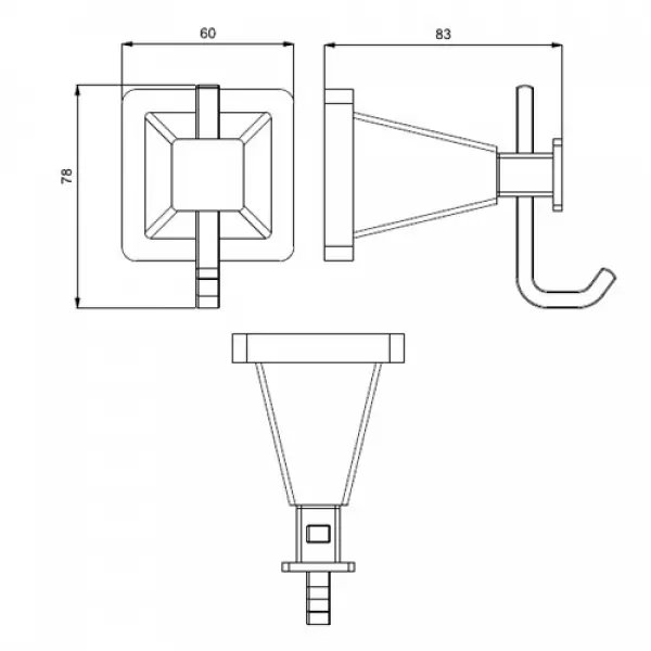 Крючок одинарный SWD-105