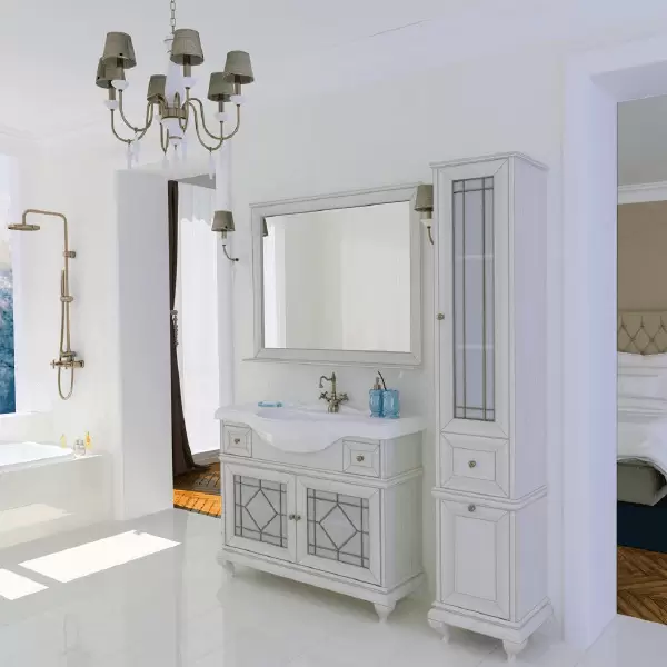 Шкаф-колонна Беатриче правый слоновая кость патина 1A187403BEM6R