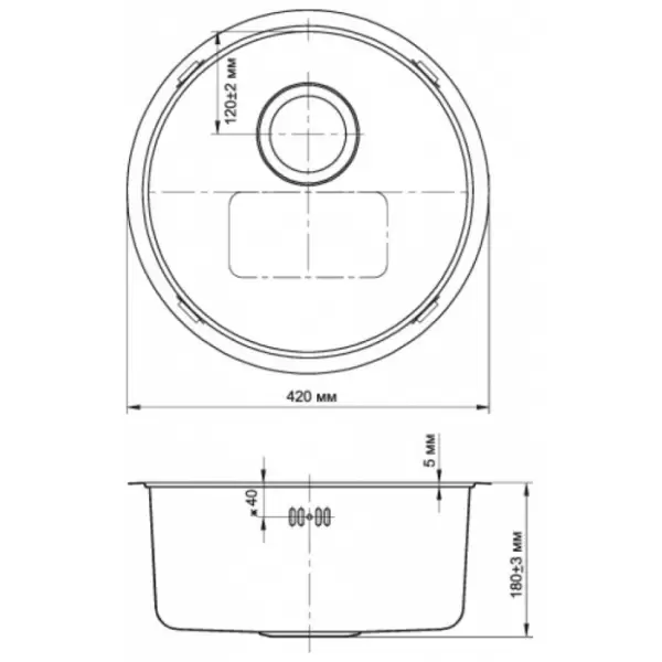 Мойка Toya 42-IN Нержавеющая сталь
