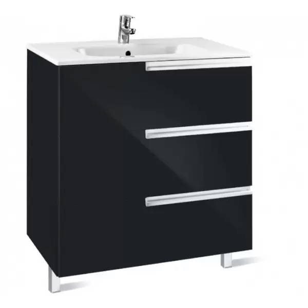 Комплект мебели VICTORIA NORD с тумбой с 3-мя ящиками, 80 (черный глянцевый) ZRU9302833