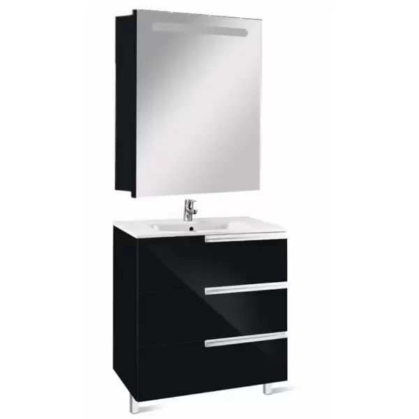 Комплект мебели VICTORIA NORDс тумбой с 3-мя ящиками, 60 (черный глянцевый)