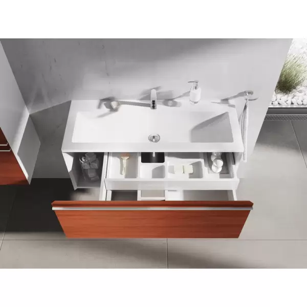 Тумба под умывальник SD 1000 Clear белая/вишня X000000760