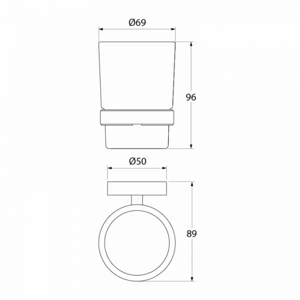 Подстаканник одинарный, матовое стекло, латунь, Calipso, CALMBG1i45