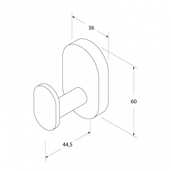 Крючок одинарный, латунь, Mirro Plus, MRPSB10i41