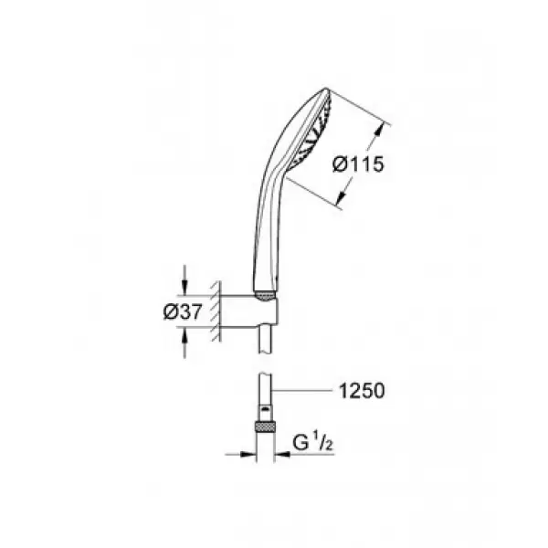 Душевой набор Euphoria 110 Mono душевой шланг 1250 мм 27354000 GROHE