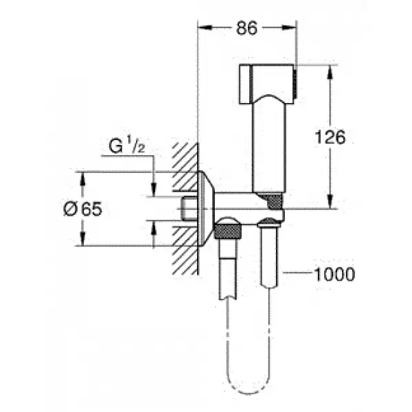 Гигиенический душ Sena душевой шланг Silverflex 1000 мм 26329000 GROHE