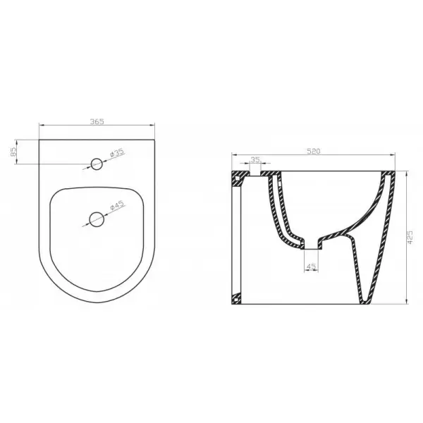 Биде напольное MARINO BB105B