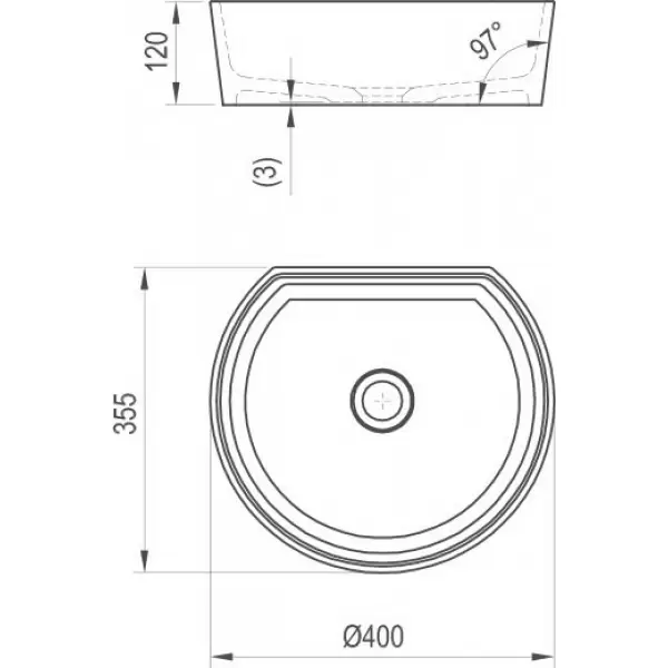 Умывальник MOON 1C без перелива XJN01300001