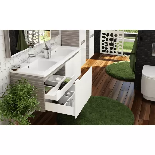 Тумба под умывальник SD-1300 CLASSIC каппучино/белая