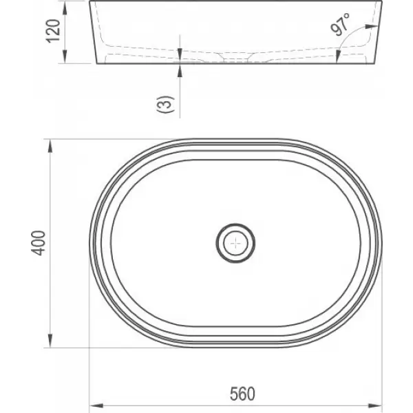 Умывальник MOON 2 без перелива XJN01300002