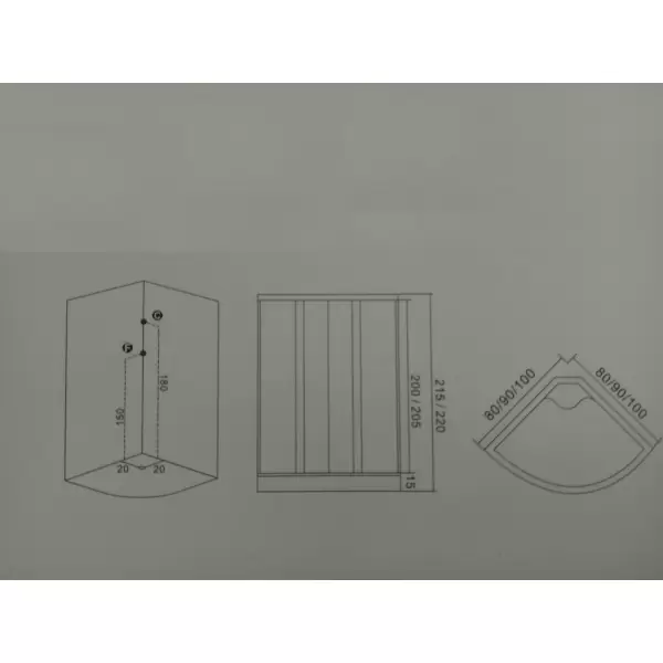 Душевая кабина CS-001 90x90x220 поддон 42 см
