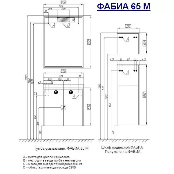 Комплект мебели Фабиа 65 М фисташка/дуб инканто