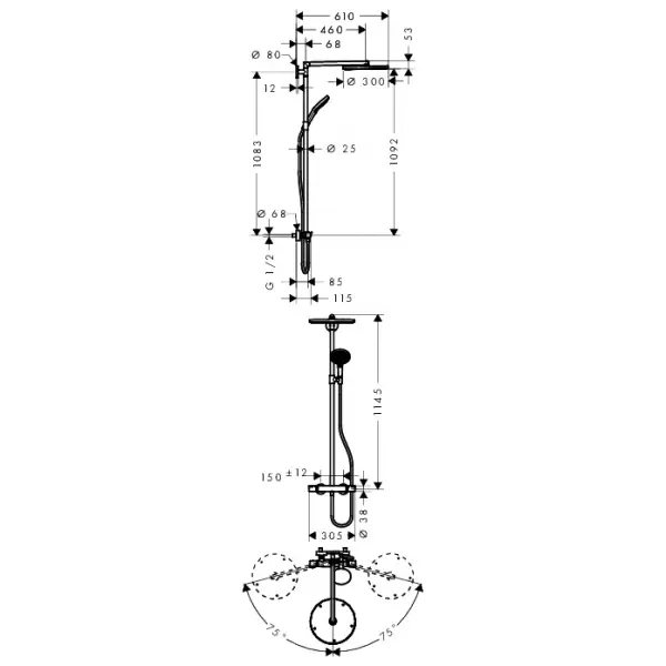 Душевая система Raindance Select Raindance Select 300 Showerpipe ?’ НANSGROHE 27114000