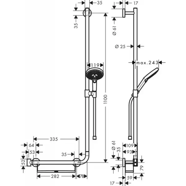 Душевой набор Raindance Select S 120/Unica Comfort 1.10 m R НANSGROHE 26326400