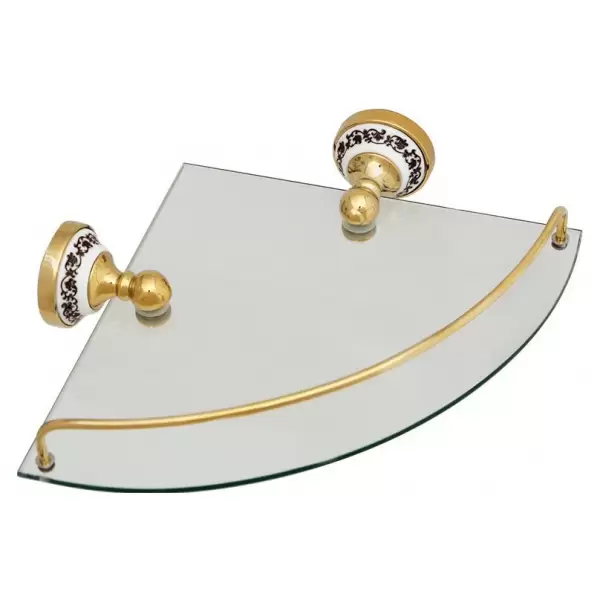 Полка стеклянная угловая Gold Bogema FX-78503AG